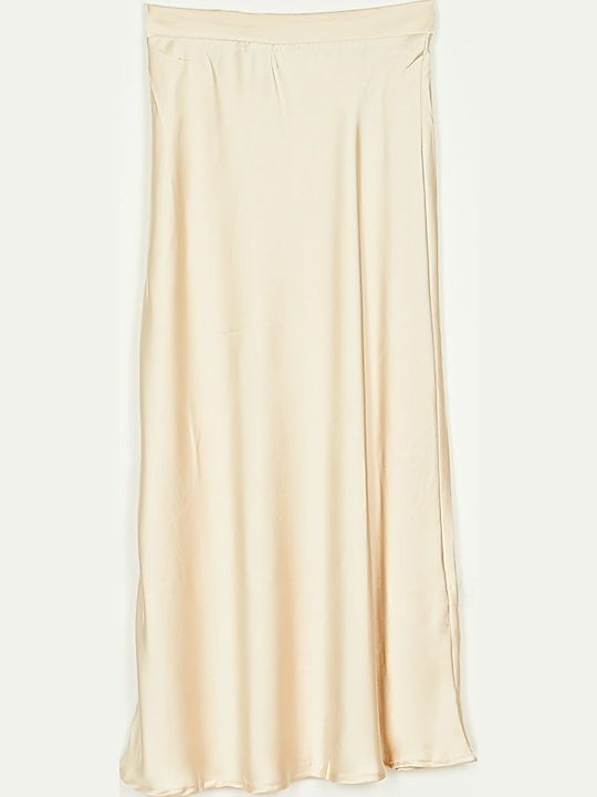 Cuca Satin Skirt Cloche Beige