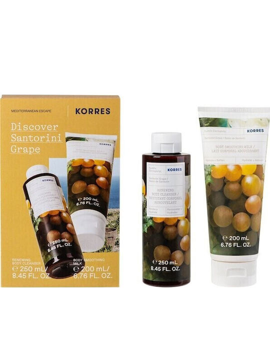 Korres Discover Santorini Grape Σετ Περιποίησης για Καθαρισμό Σώματος 2τμχ