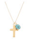 Bag to Bag Women's Cross from Gold Plated Steel with Chain