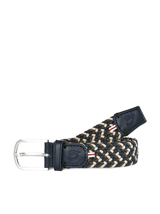 Elastic Men's Belt Knitted Navy Blue