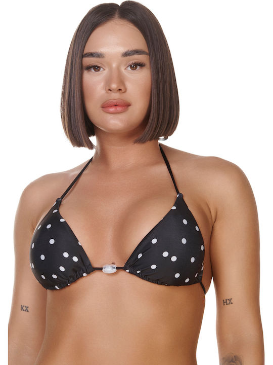 Dotted Polca Bikini Triangle Black
