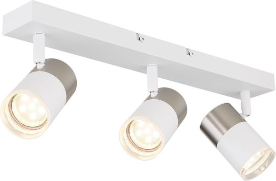 Globo Lighting Spot Triplu Cu Bază De Bec GU10 În Culoare Albă