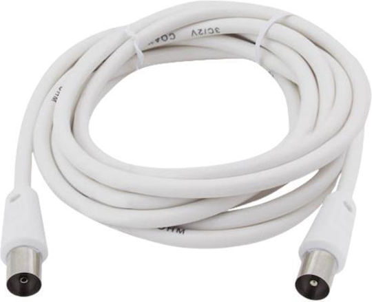 GSC Game World Καλώδιο Κεραίας Coax male - Coax female Λευκό 1.5m 1τμχ