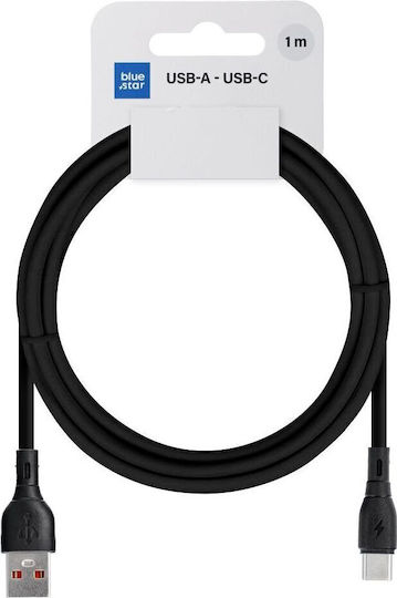 Blue Star USB 2.0 Cable USB-C male - USB-A 20W Black 1m