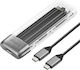 Orico Θήκη για Σκληρό Δίσκο M.2 SATA III NVME με σύνδεση USB 3.2 Type-C σε Διάφανο χρώμα