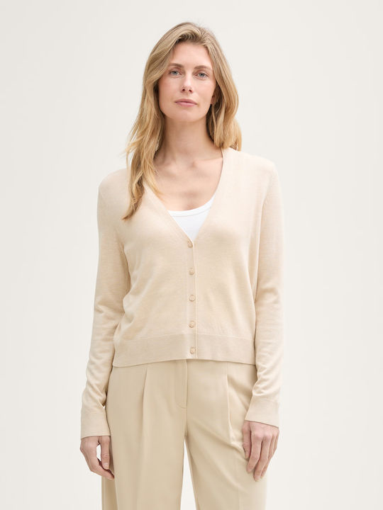 Къса Дамска плетена жилетка Beige