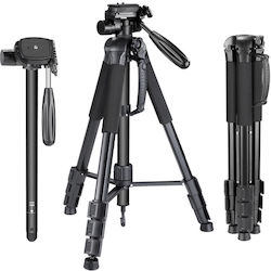 Professional Aluminum Tripod Monopod with Triple Rotation Head Jmary Kp-2274 167 Cm Max – Black Professional Aluminum Tripod Monopod with Triple Rotation Head Jmary Kp-2274 167 Cm Max – Black