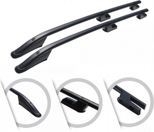 Omtec Parallel Aluminum Roof Bars Black Color Sport L2 Ford Tourneo Custom 2013-2023 Maximum Load Weight 75kg Omtec 2 pcs 2624931lb/om