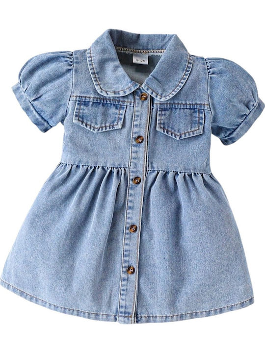 Rochie pentru Copii Mâneca scurta Denim Blue