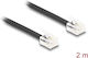 DeLock Flat Τηλεφωνικό Καλώδιο RJ11 6P4C 2m Μαύρο (90618)