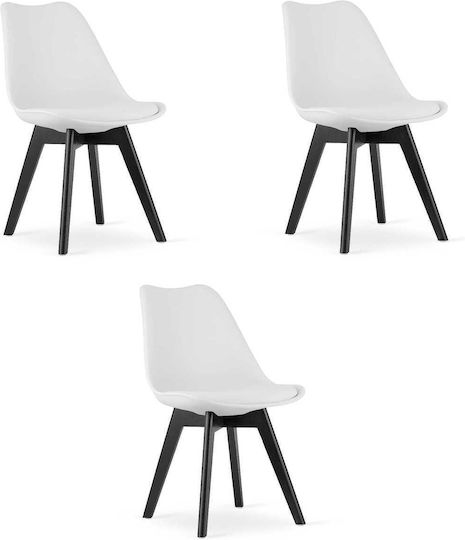 Stühle Speisesaal Mark 60x50x50cm 3Stück White - Black