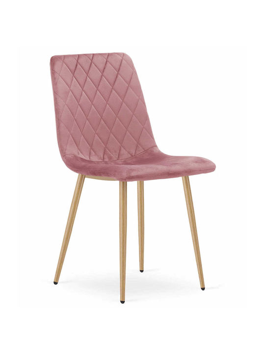 Turin Καρέκλα Τραπεζαρίας Βελούδινη Pink Velvet...