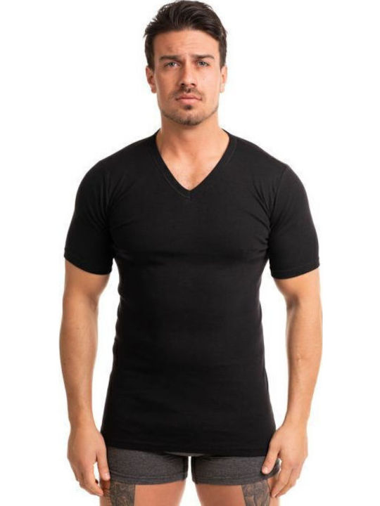 Tricou De Corp Pentru Bărbați Mâneca Scurta Negru