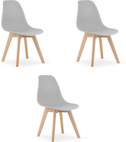 Stühle Speisesaal Kito 60x50x50cm 3Stück Gray