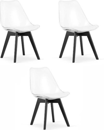 Столове За кухня Mark 60x50x50бр 3бр Transparent - Black
