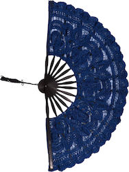 Handmade Blue Fan 27cm