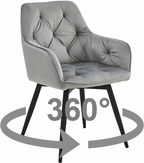 Jork360 Dining Room Velvet Chair Silver-gray 60x50x50cm
