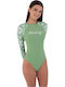 One Piece Swimsuit With Zipper Green