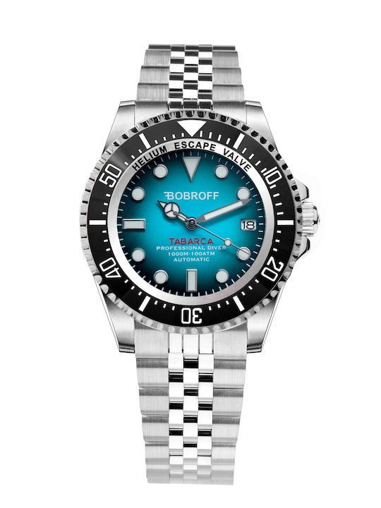 Мъжки Часовник 44mm Автоматичен със Сребрист Ацетилен Механизъм