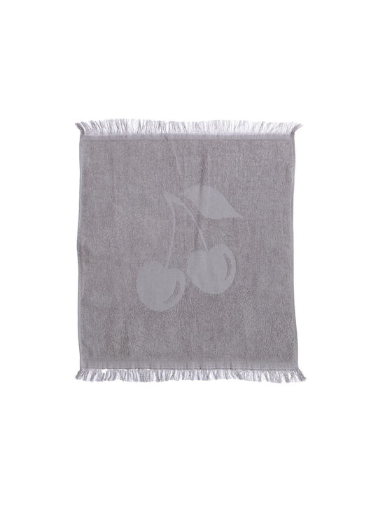 Nef-Nef Homeware Cherry Ποτηρόπανο από 100% Βαμβάκι σε Γκρι Χρώμα 50x50cm