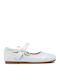 Kids Ballerinas with Hoop & Loop Closure White