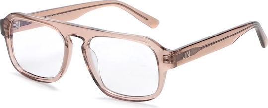 Мъжки квадратни кафяви кристални очила с филтър за синя светлина Johnocera Vice C03 за предписани стъкла