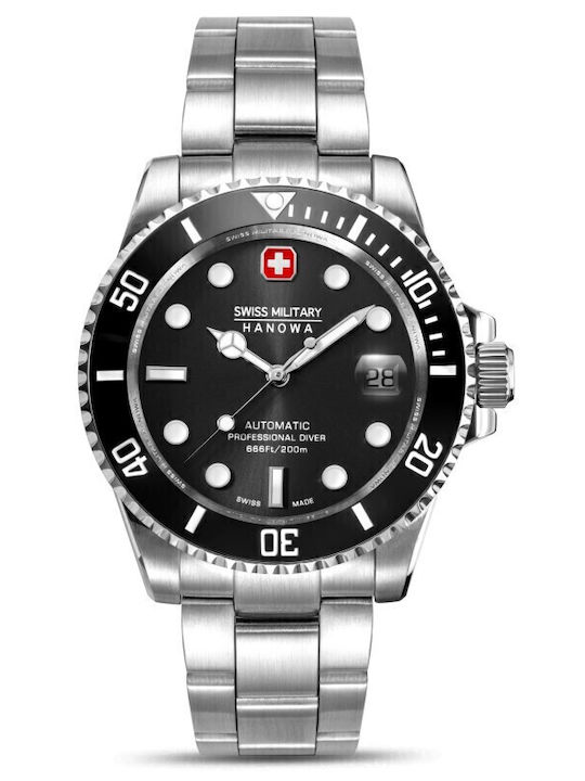 Swiss Military Hanowa Offshore Diver Ii Herrenuhr mit Batterie aus Silber rostfreiem Stahl mit Armband