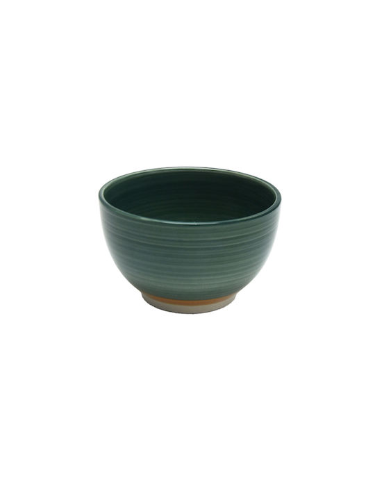 Marva Serving Bowl Round Ceramic Green with Diameter 14.5cm