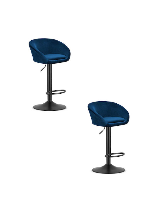 Stool Bar Upholstered with Velvet East Navy Vel...
