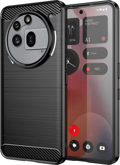 Techsuit Carbon Back Cover Silicon Negru (Nothing Phone (3a) Pro)
