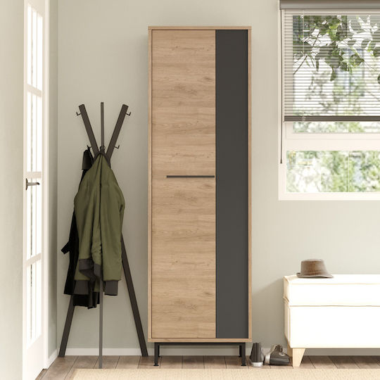 Scarpiera Mobilier de Intrare cu Dulap pentru Pantofi Natural anthracite 57.2x35.5x185.6cm