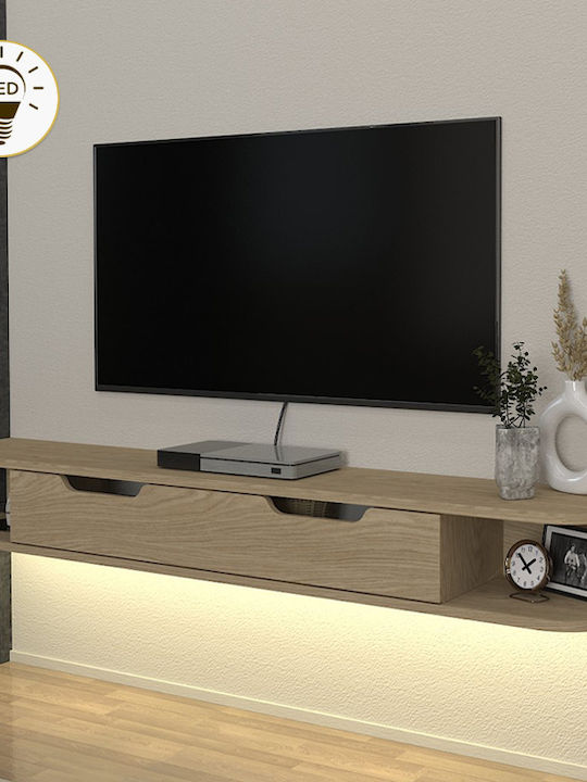 TV Stand Noland with LED Lighting Rota Oak L150xD35xH19.2cm