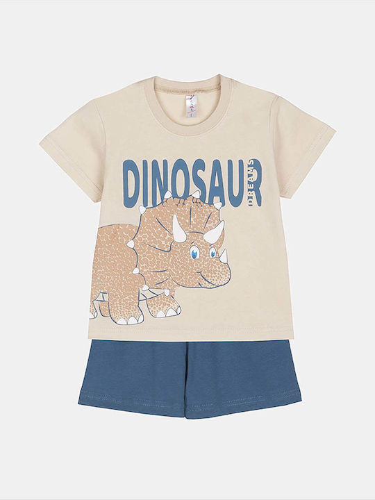 Dreams by Joyce Детска пижама Лятна BEIGE Dinosaur