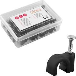Hyper-fix Ροκα Διαμετρο Καλωδιου 8mm Υψος 9.7mm Καρφι 1.80x18mm Μαυρο Koyti 100 Τεμ