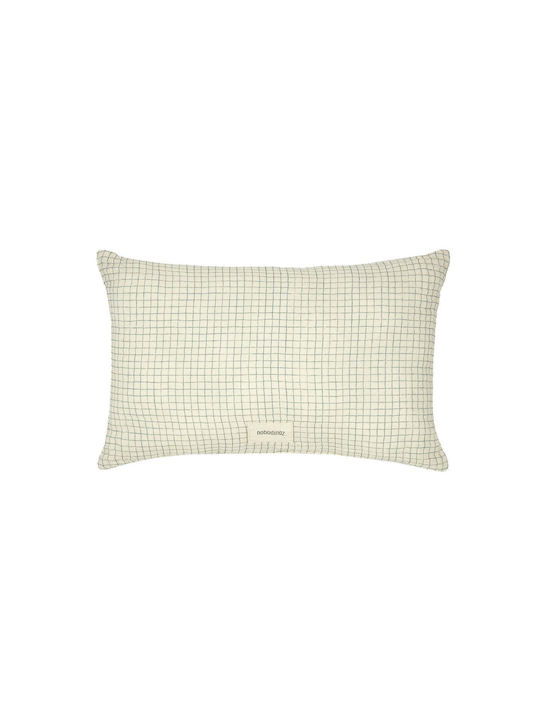 Wabi Sabi Rectangular Pillow Blue Grid
