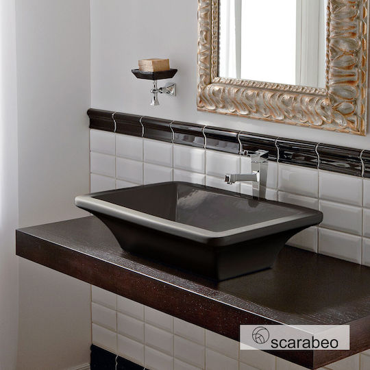 Scarabeo Επικαθήμενος Νιπτήρας Πορσελάνης 60x42cm Lava (antracite)