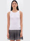 Γυναικείο Crop Top Βαμβακερό Αμάνικο White