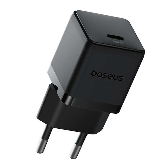 Baseus Charger GaN with USB-C Port and Cable USB-C - USB-C 30W Power Delivery Blacks (Palm)