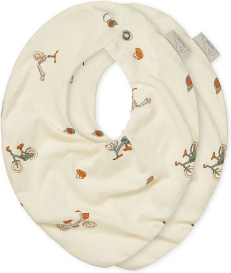 Cam Cam Copenhagen Bicycle Baby Bib Fabric with Button 2 Pieces