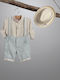 Costum de Botez pentru Băiat Mentă-Ivoriu 2921-2 New Life Nl-2921-2
