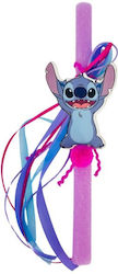 Stitch Ξύλινο Στοιχείο Λαμπάδα Lilo & Stitch Στρογγυλή Αρωματική Ροζ
