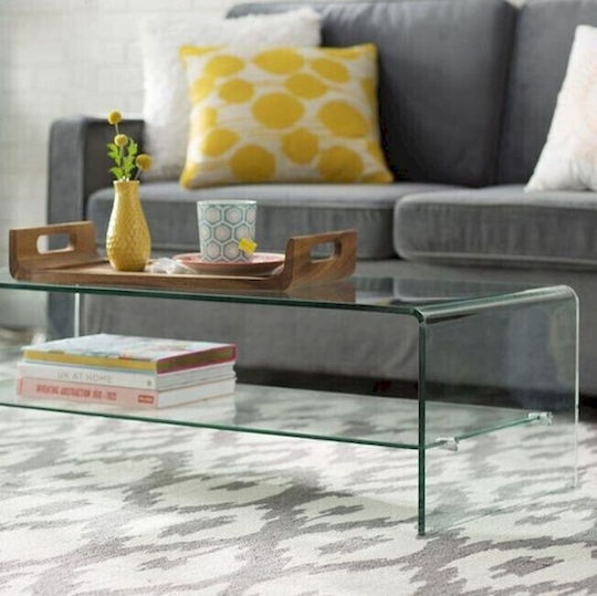 Zentrales Kaffeetisch Crystal Shelf Glas Zentrales Kaffeetisch Crystal Shelf Glas