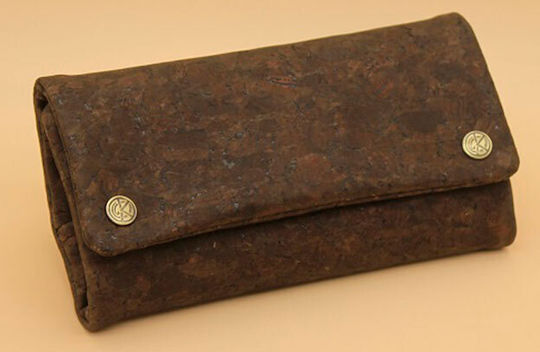 Original Kavatza Tobacco Pouch Made of Brown Artificial Leather with Magnetic Closure