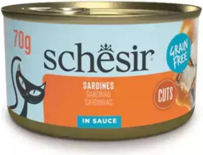 Schesir Wet Food for Adult Cats in Cans with Sardine Grain-Free 70gr