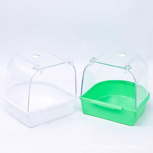 Large Bird Bath with Top Opening & Plastic Clips – M13xW13xH13.5cm Green