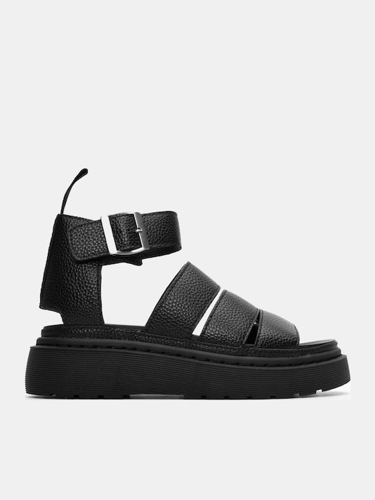 Luigi Women's Flat Sandals Flatforms in Black C...