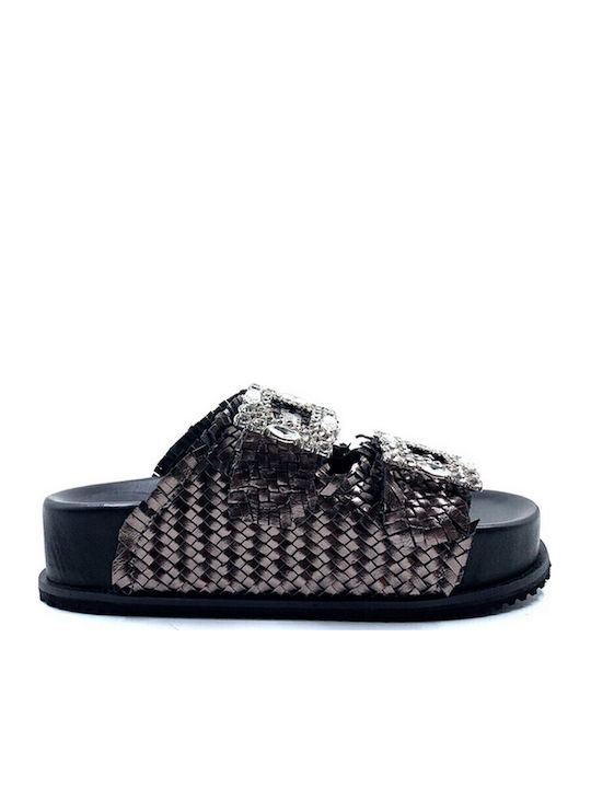 Sandale Casual Damă de Piele Gri