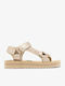 Women's Flat Sandals in Gold Color