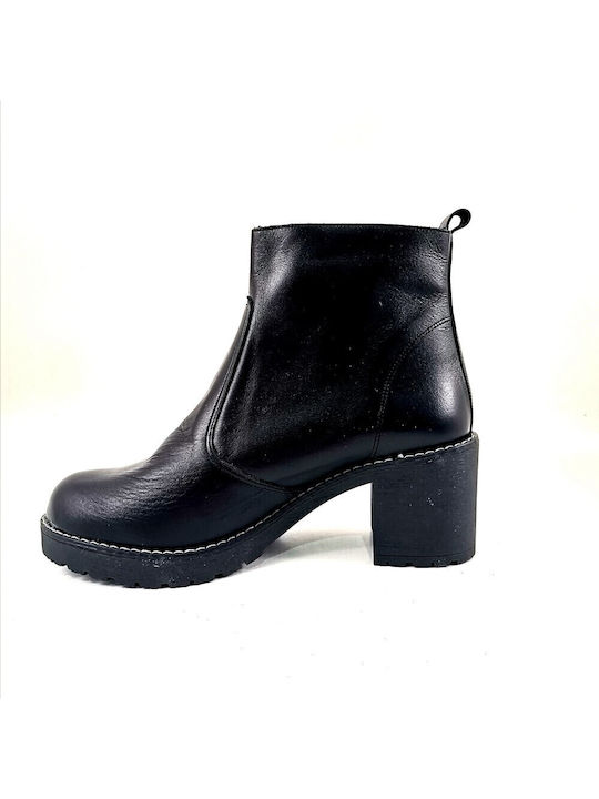 Leather Women's Ankle Boots Black