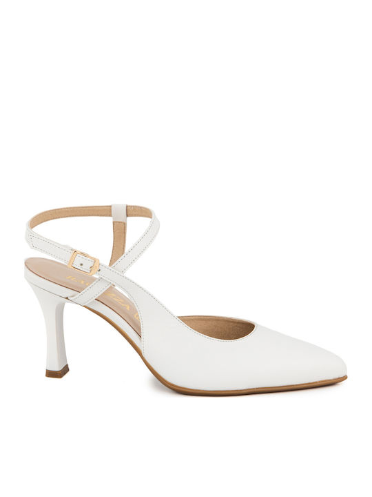 Ragazza Leather White Heels